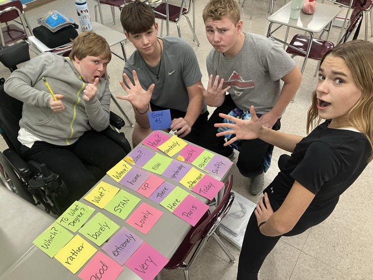 up and moving around in the classroom in Mr Sailer’s Grammar Stations