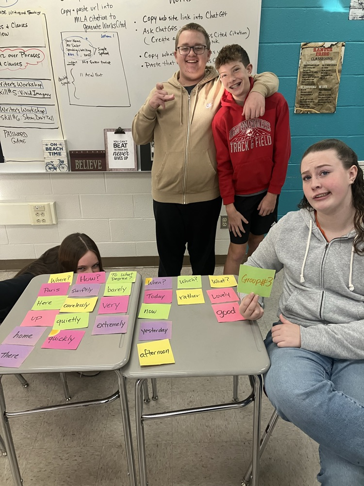 Learning and having a little group activity in Mr Sailer’s 8th Grade ELA class!