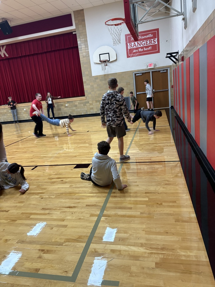 7th Graders competing in class Olympics