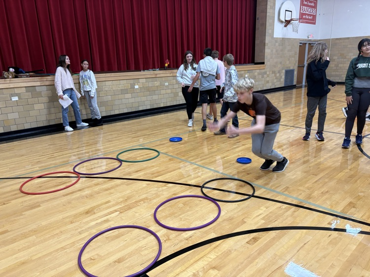 7th Graders competing in class Olympics