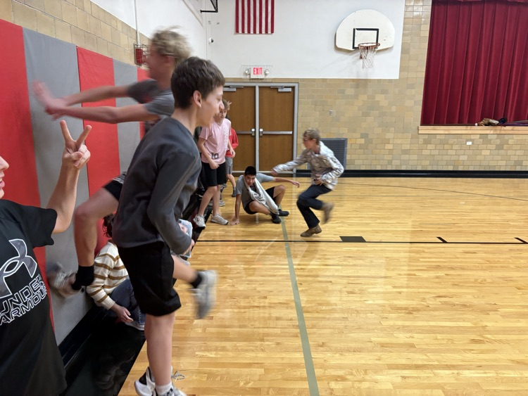 7th Graders competing in class Olympics