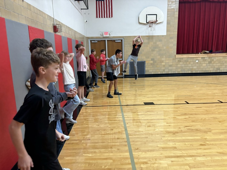 7th Graders competing in class Olympics