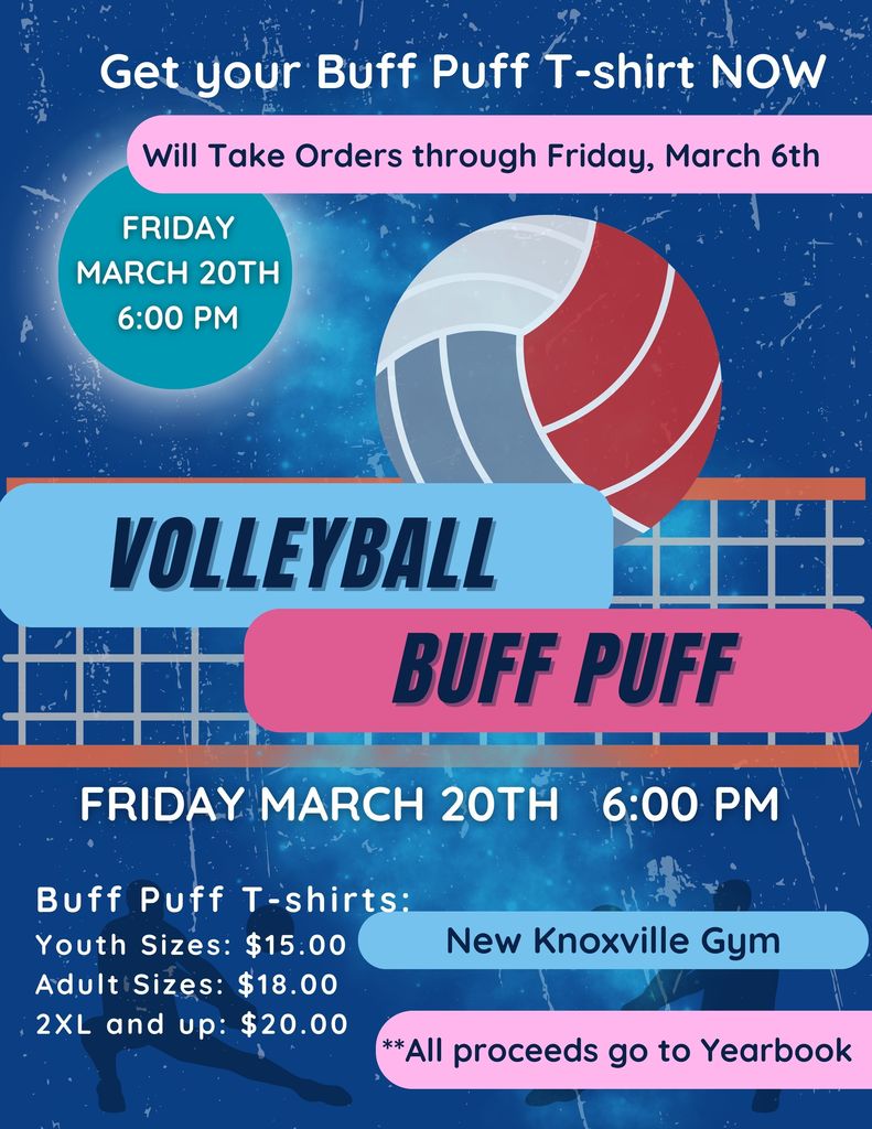 Buff Puff T-shirts still available until tomorrow, Friday, March 6th! Get yours TODAY!!!