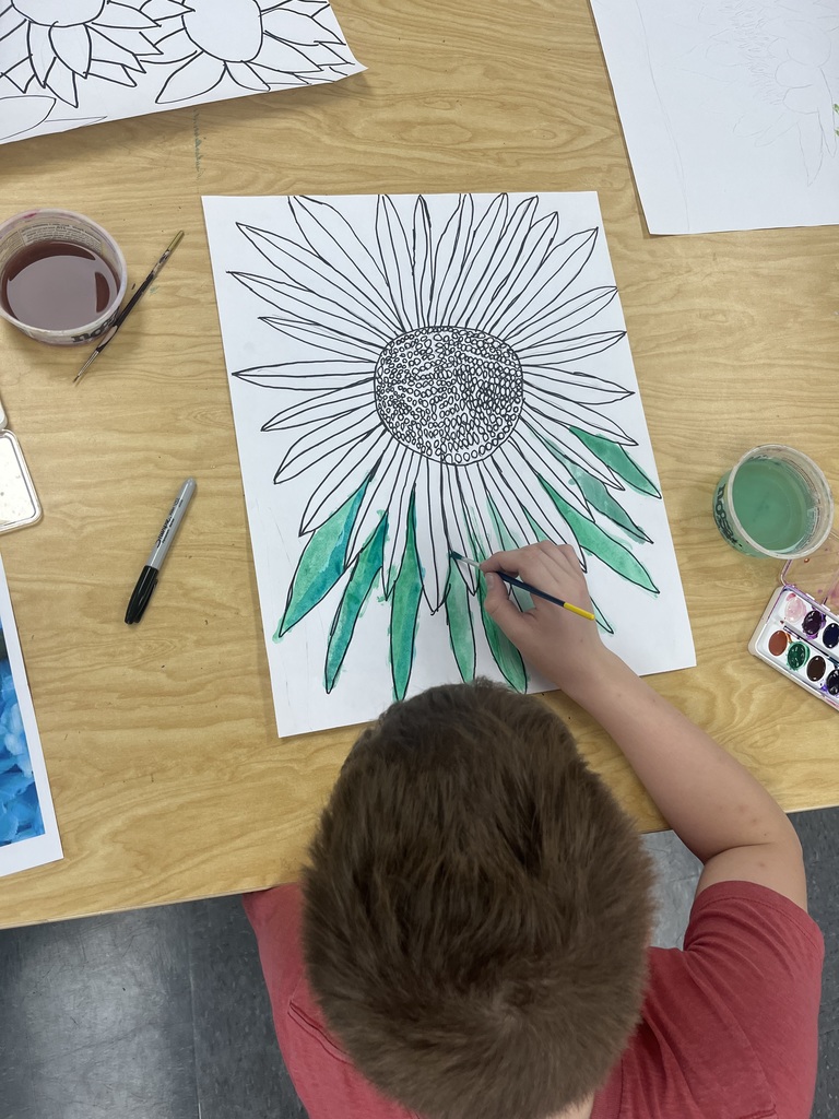 6th grade watercolor flowers