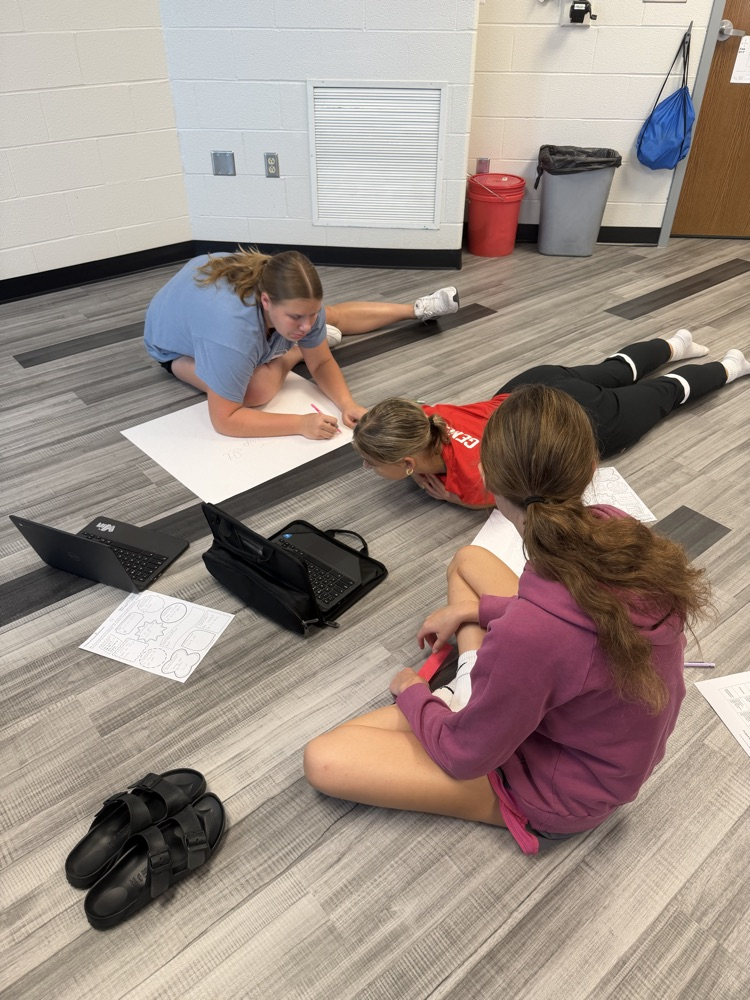 Students working hard planning their project!