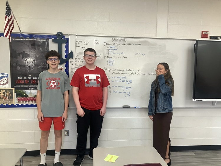 Adverbs in Mr. Sailer’s 8th grade ELA class