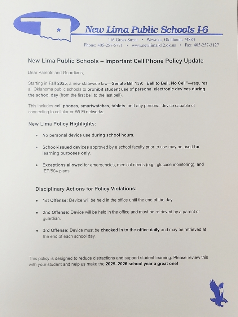 New Lima Cell Phone Policy Update