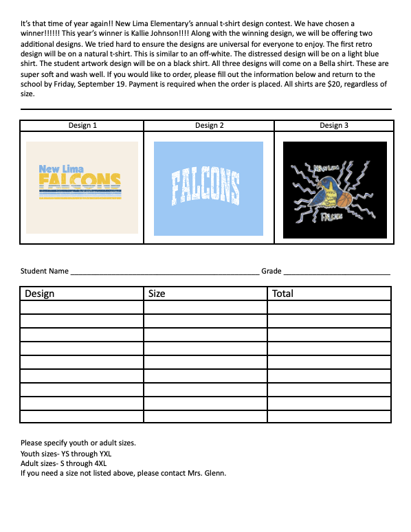 t-shirt deadline