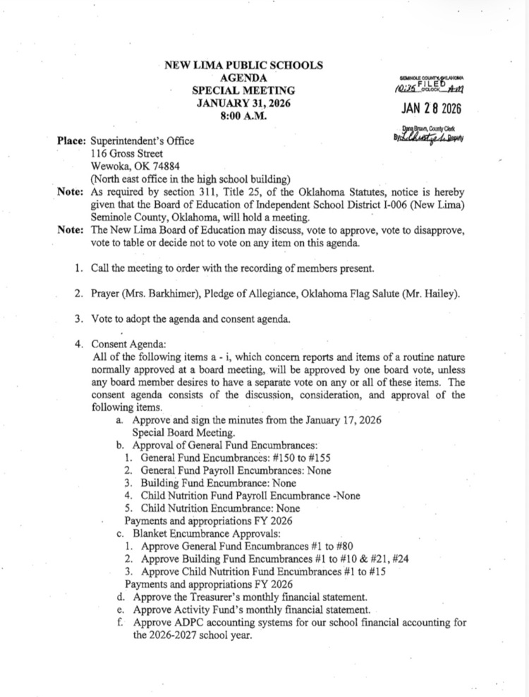 Jan. Board Agenda