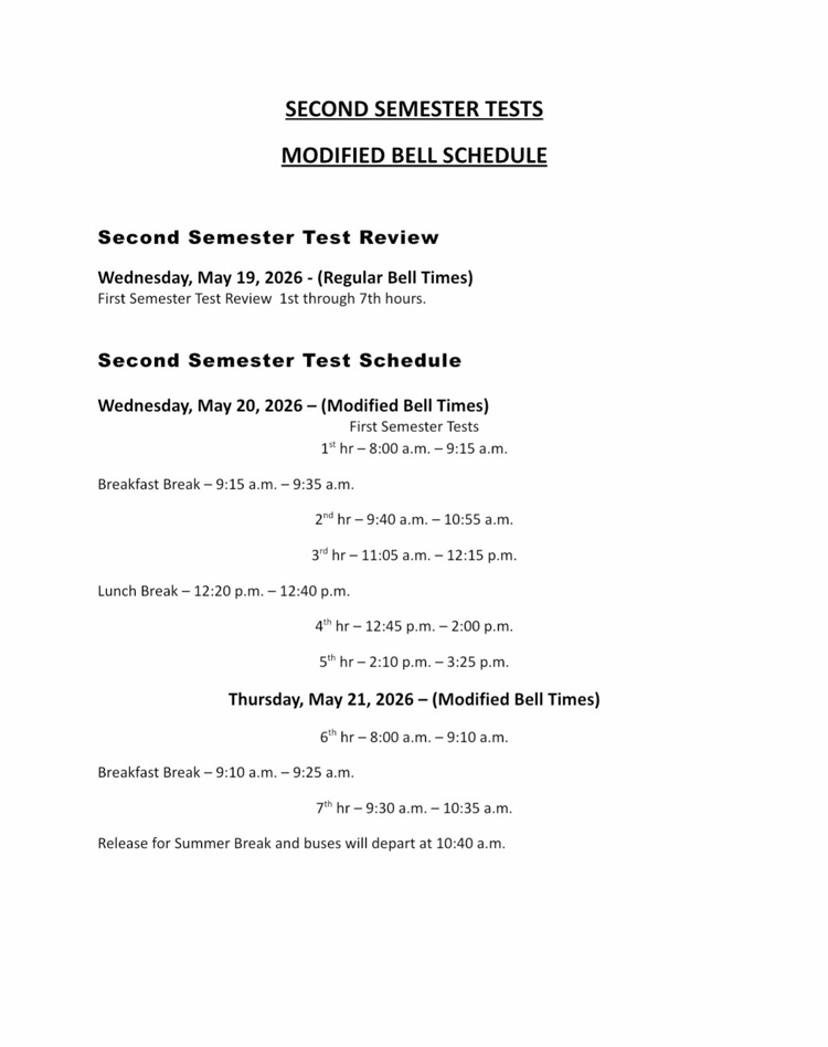 Modified Bell Schedule