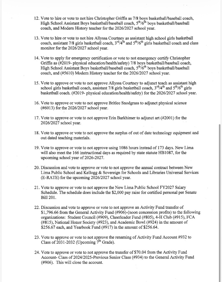 June Board Agenda