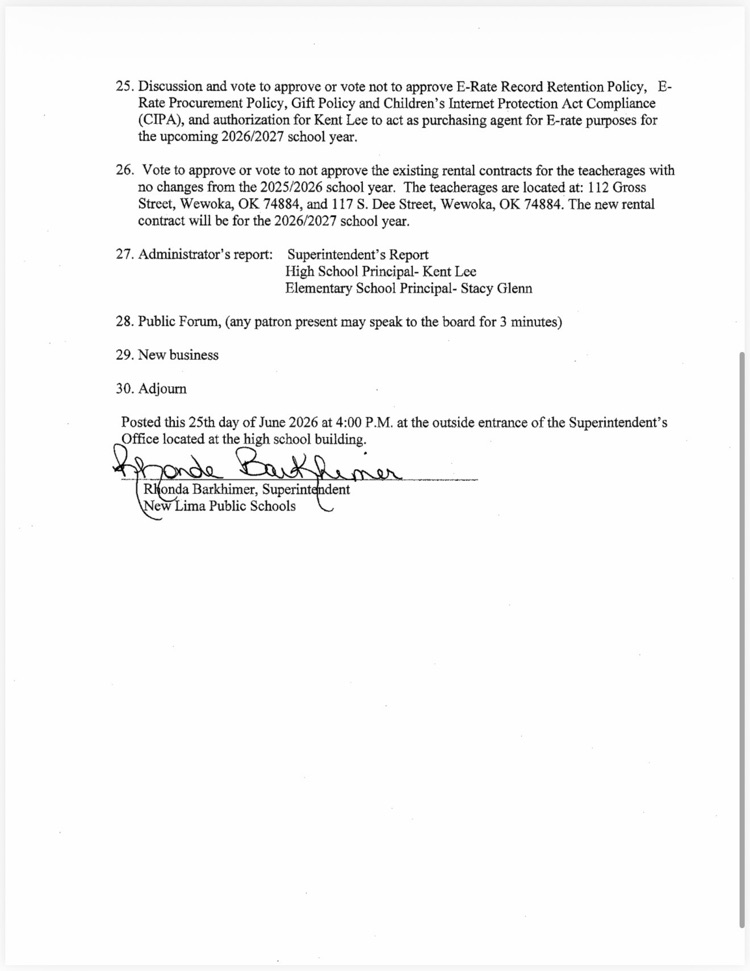 June Board Agenda