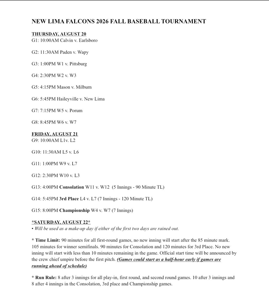 New Lima Baseball Tournament