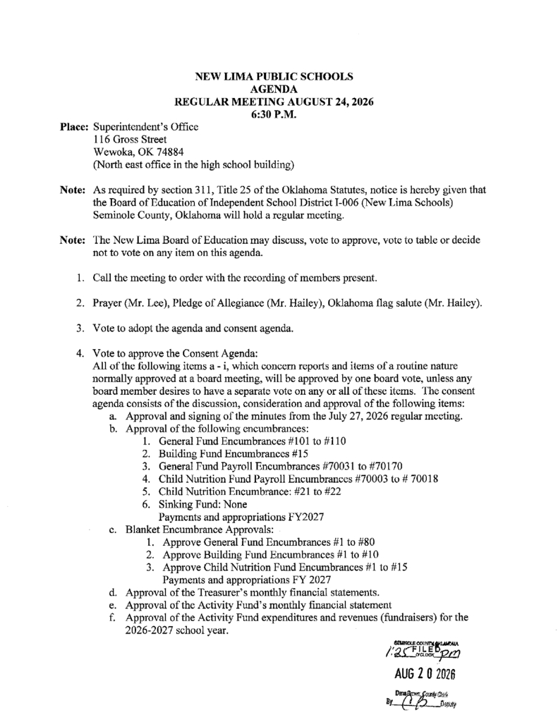 Board Agenda