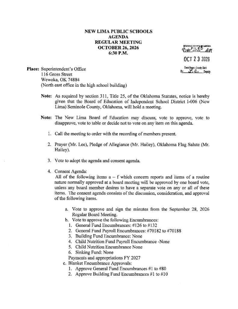 Board Agenda