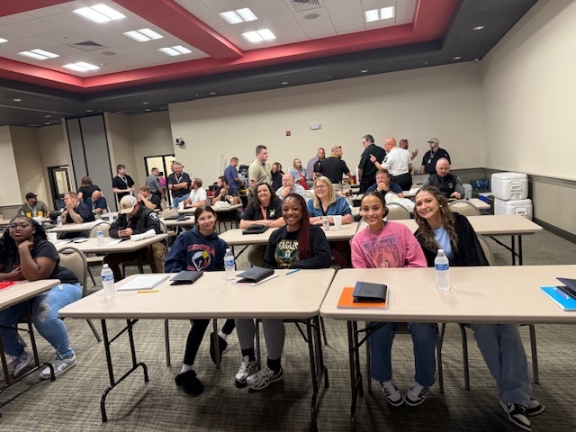 Students sitting at a seminar.