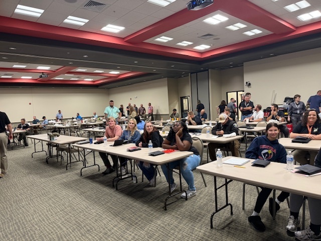 Students sitting at a seminar.