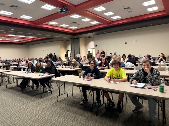 Students sitting at a seminar.