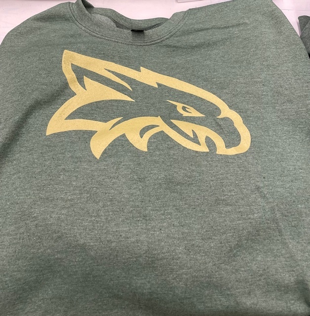 A sweatshirt with an eagle head on it.