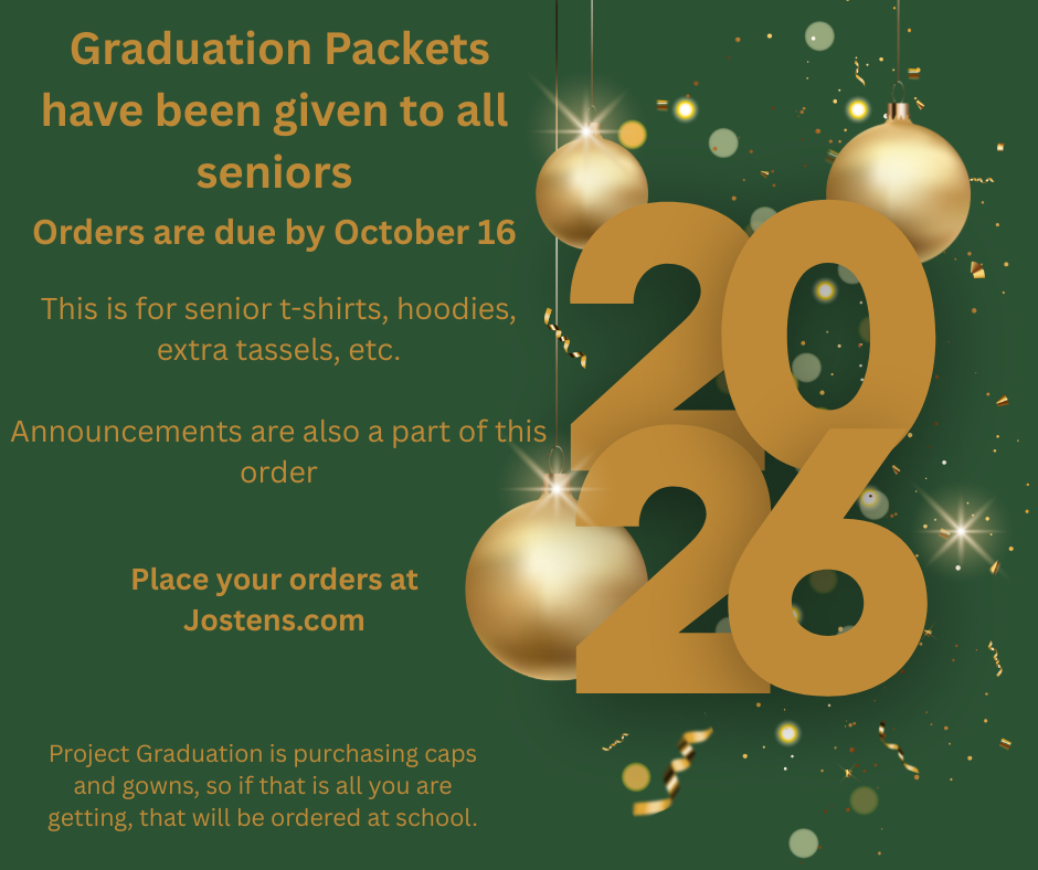 Graduation Packets due Oct 16