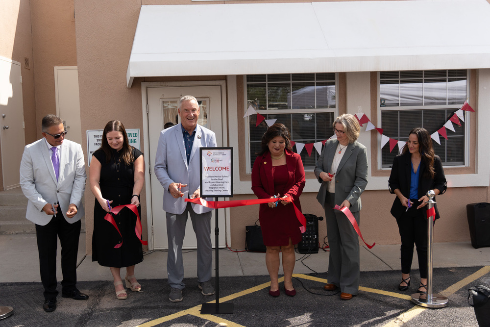 senators, mayor, Supt, and Aud ribbon cutting