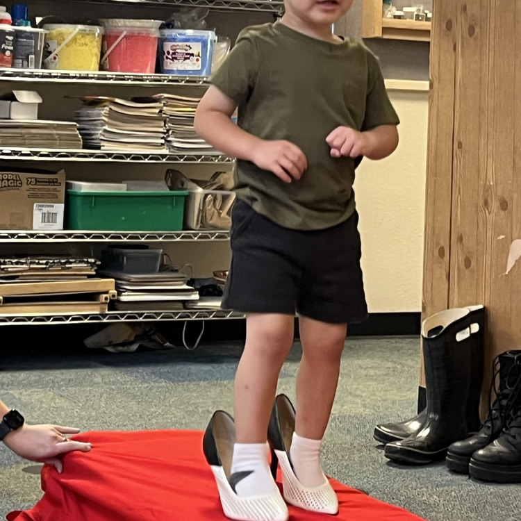 Preschool class shoe fashion show
