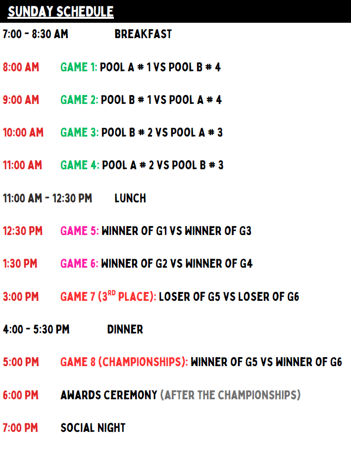 Sunday Schedule