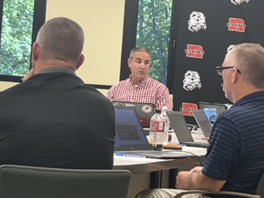 NREVSD Superintendent Paul Daniels at the August 2025 Board of Education meeting