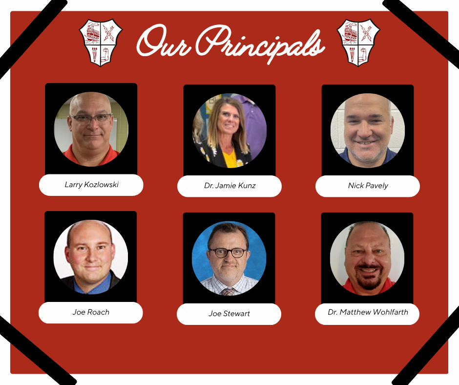 A graphic with all six NREVSD principals on it
