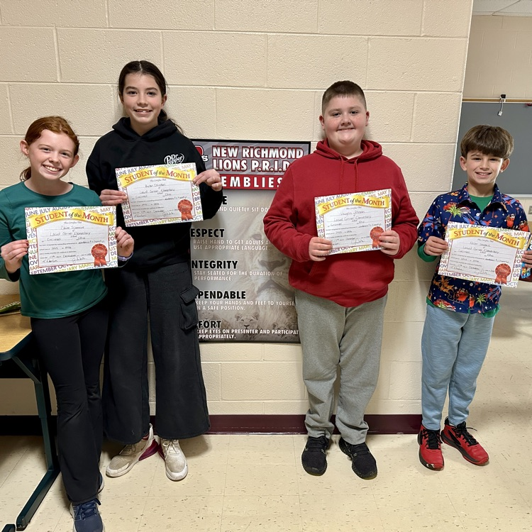 November and December Fifth Grade Students of the Month! 🎉