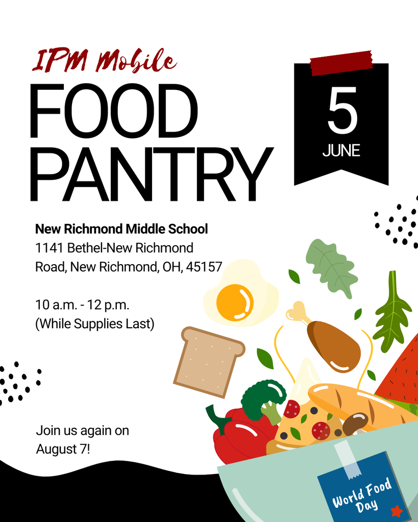 Come out to NRMS tomorrow from 10 a.m. - 12 p.m. for the IPM Food Pantry! Please clean out your trunk beforehand. Groceries will be available while supplies last #WeAreNR #NRPride