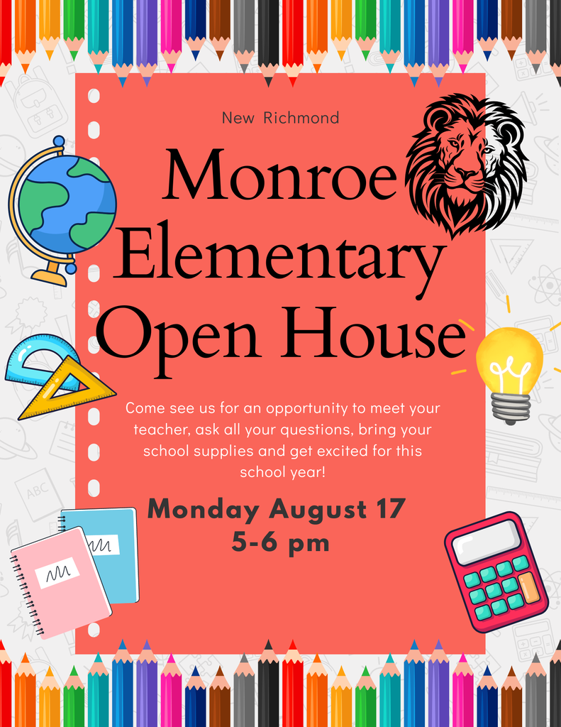 Monroe Open House Monday August 17 from 5-6pm