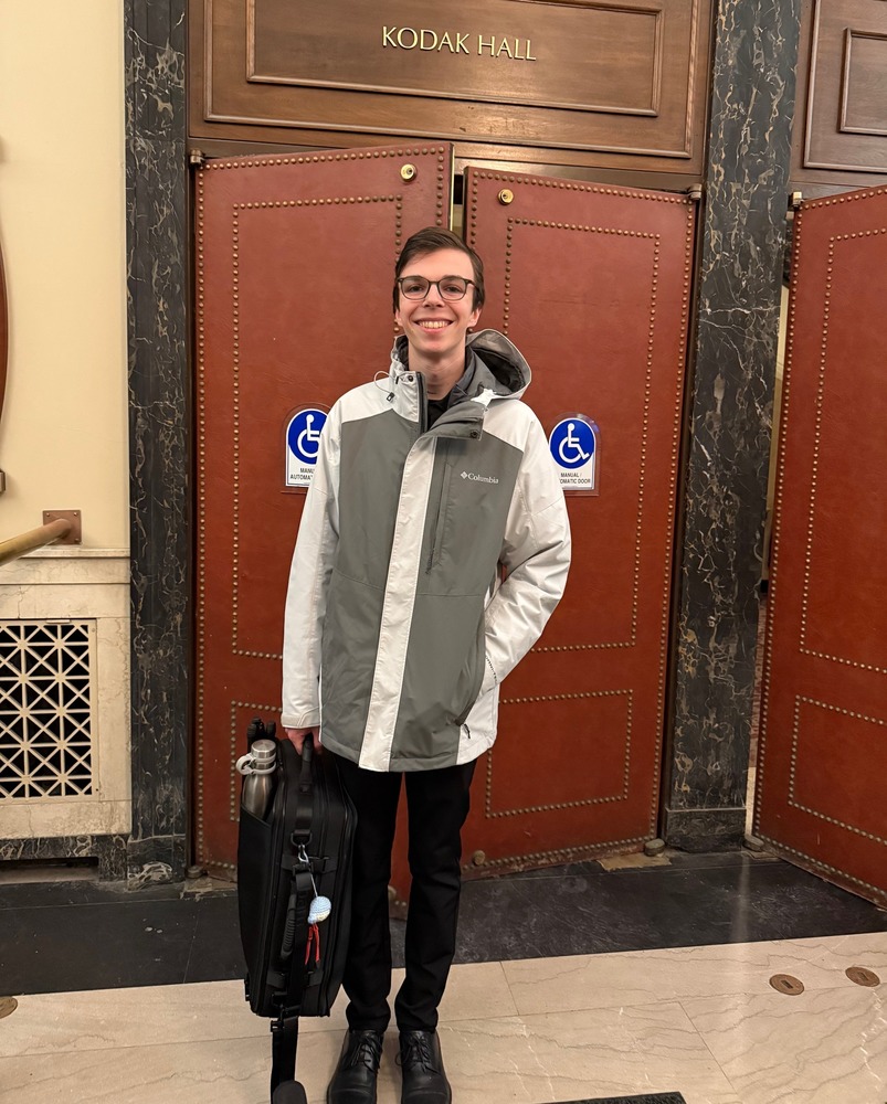 Senior Cory Seelenfreund at the School Music Association Concert in Rochester