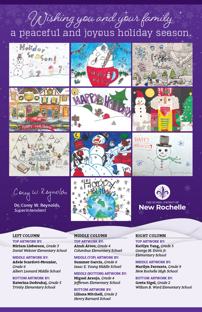 A compilation of ten holiday themed pieces of art