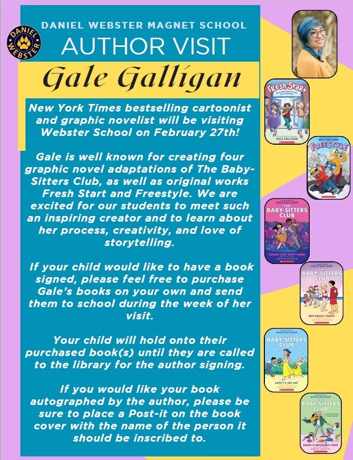 Gale Galligan author visit on February 27th