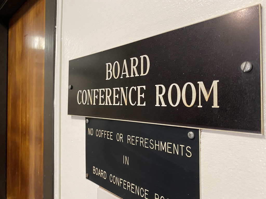 Sign that says Board Conference Room 
