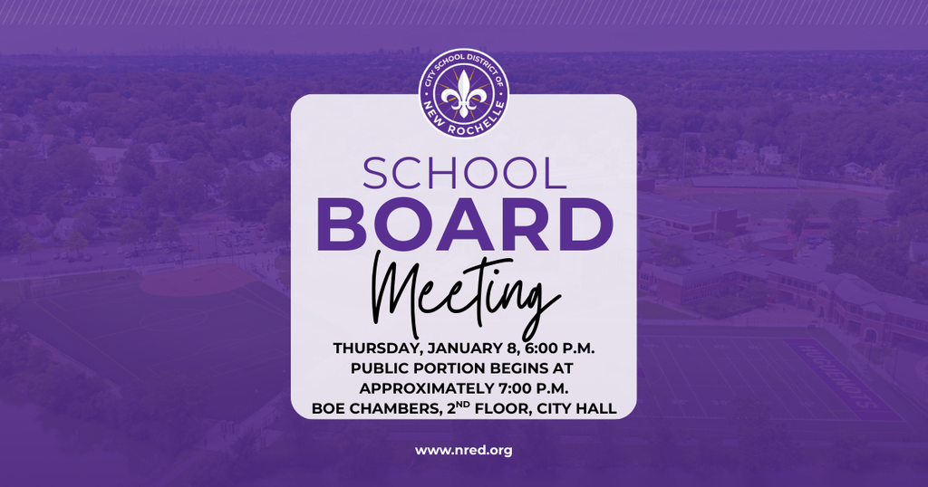 School Board Meeting thursday, january 8 at 6 p.m. at city hall, public portion to begin at approximately 7 p.m.