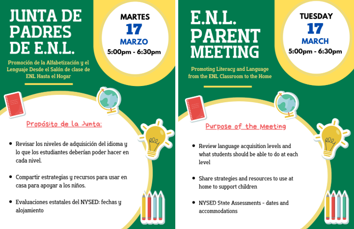 ENL Parent Meeting March 17
