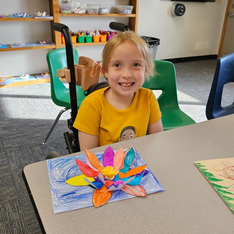 2nd Grade worked hard on these beautiful 3D water lilly's 🪷