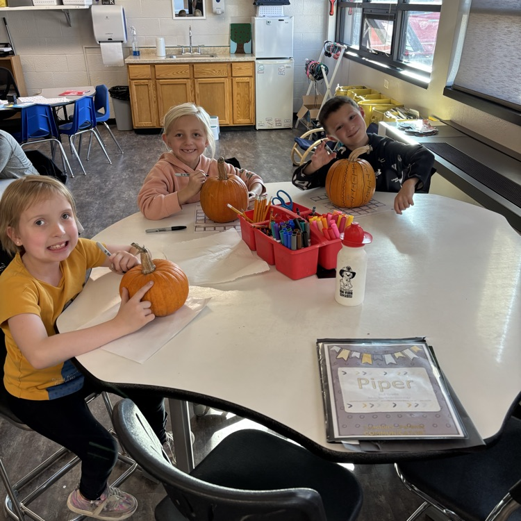 2nd grade decorated pumpkins at school today!