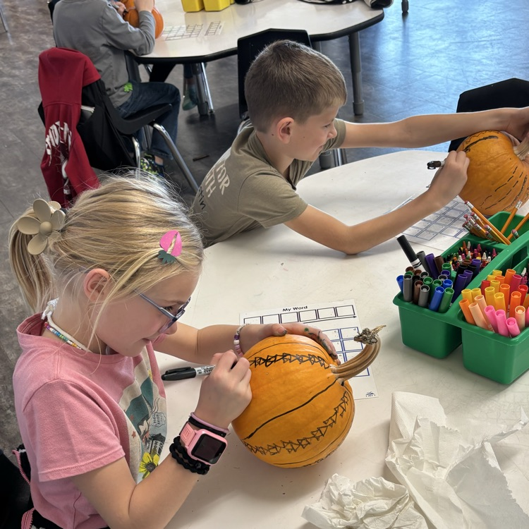 2nd grade decorated pumpkins at school today!