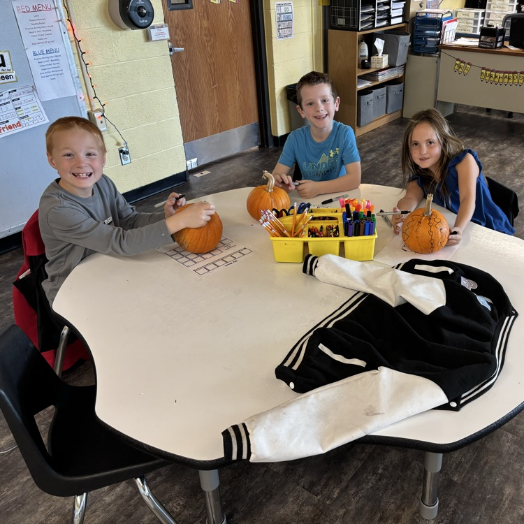 2nd grade decorated pumpkins at school today!