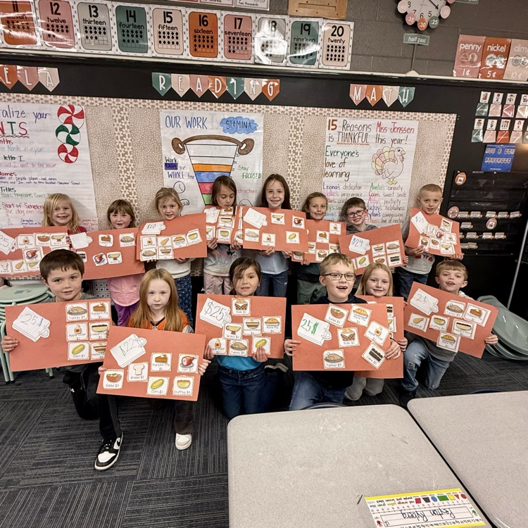 Miss Jenssen’s class practiced counting and budgeting while doing thanksgiving shopping!