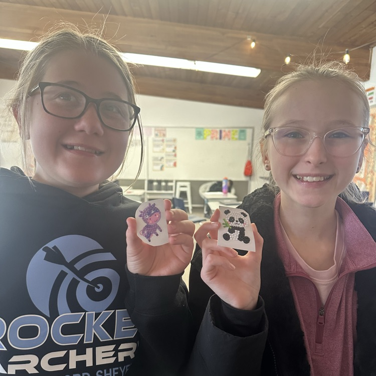 Chilly weather calls for indoor recess. Mrs. Johnson’s class did diamond art today