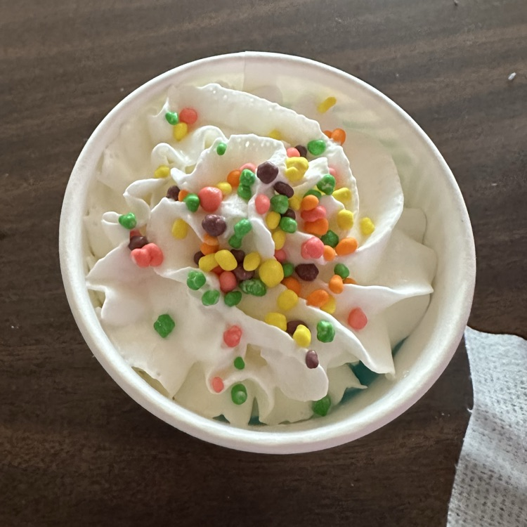 Mrs. Johnson’s Class celebrated being in school for over 100 days with a coffee shop! Her students had their very own barista. Frozen hot chocolate, and blue lemonade with nerds and a “salad” was on the menu for them today!