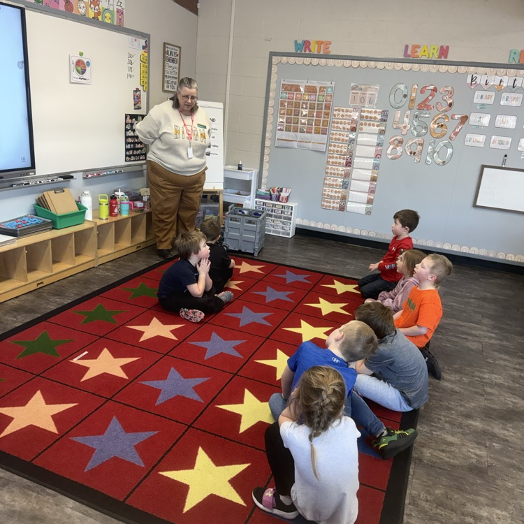 Carrie Nichols coming in to do the On the Move program. The kids get to try different foods each week.