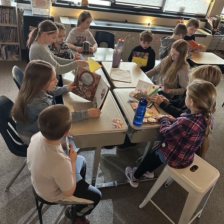  Miss Jenssen’s class joined Mrs. Johnson’s class this morning for flash light buddy reading.