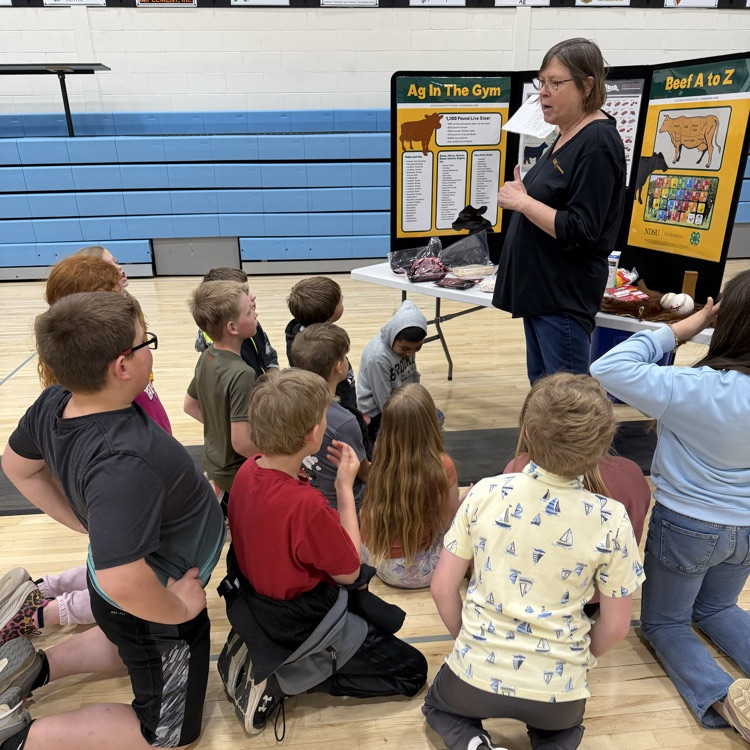 Can you post this: Ag in the Gym was held on Monday. Eddy, Foster, Wells county extension agents held presentations on the beef industry for 3-6 grade students.