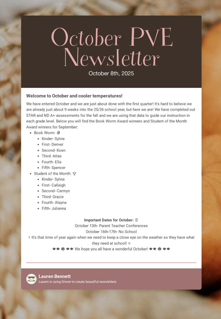 October Newsletter