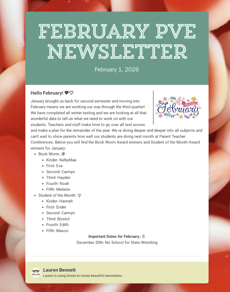 February PVE Newsletter